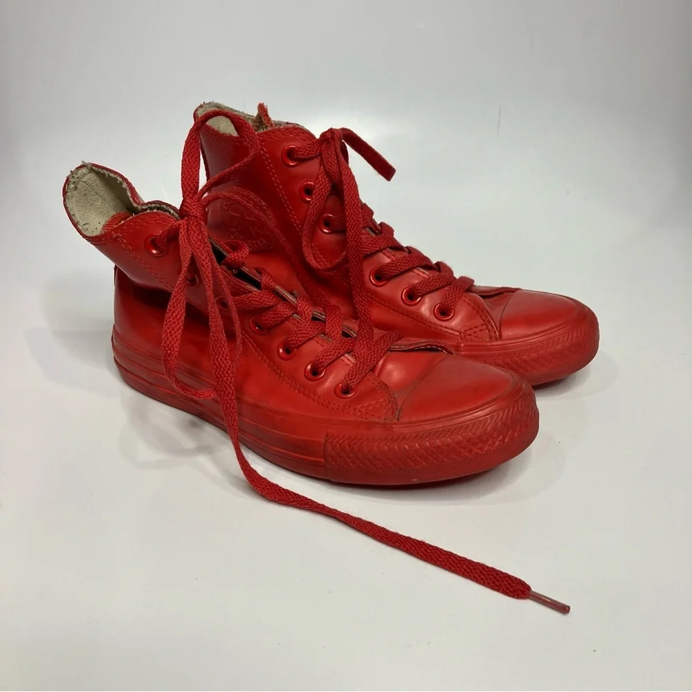 Converse all star HI rubber Red sneakers hightop Unisex sizing‎ women’s 5